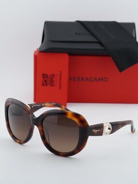 Salvatore Ferragamo SF727S 214 Butterfly Sunglasses - Havana / Brown